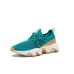 WOMENS SOREL KINETIC IMPACT II lace sneaker TEAL CHLORIDE size 8 EUC